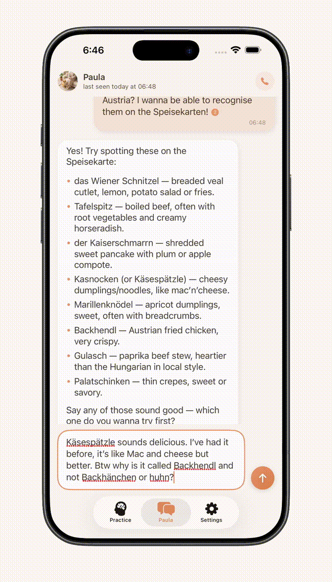 Youtionary chat flow demonstration